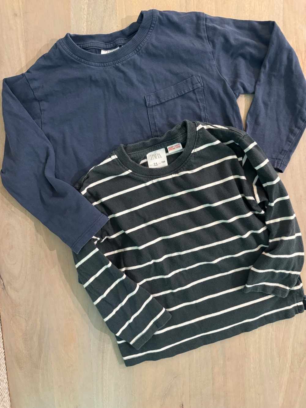 Zara - size 3-4, set of two long sleeve tees